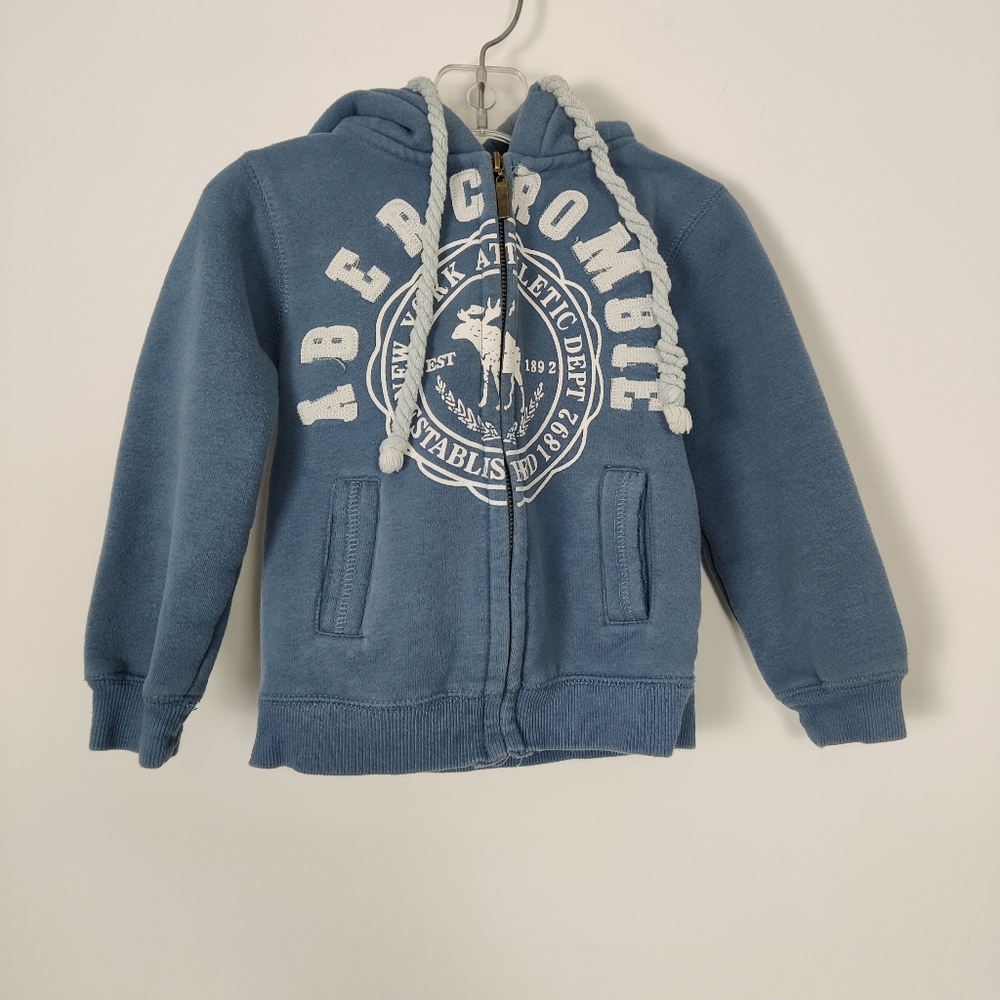 Abercrombie & Fitch Boy's Sweatshirt Hoodie in Blue Size 2T Y2K 100% Cotton